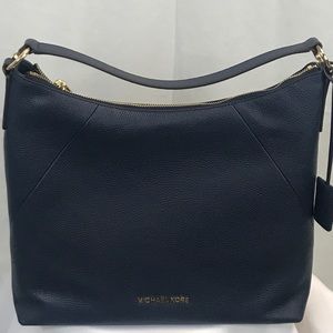 Michael Kors Navy Blue Karson Large Shoulder  Bag